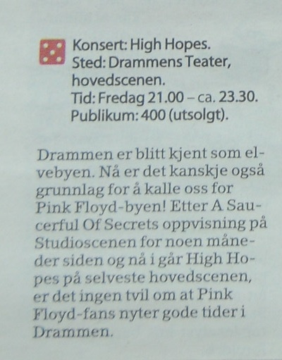 Pink Floyd Drammen Teater